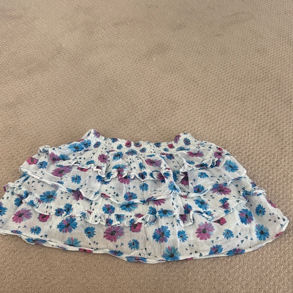 LoveShackFancy Floral Ruffle Skirt - Blue and Pink - Picture 1 of 1